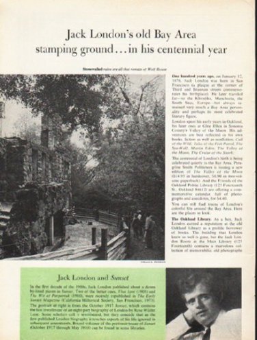 1976 Jack London Article "old Bay Area"