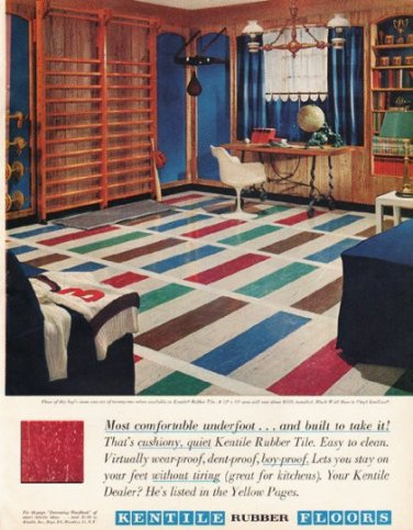 1961 Kentile Floors Ad "Most comfortable underfoot"