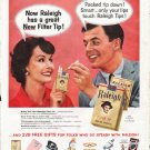 1958 Raleigh Cigarettes Ad "great New Filter Tip"