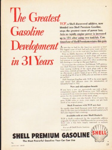 1953 Shell Gasoline Ad "The Greatest Gasoline"