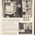1953 Crane Company Ad "Compartment Bathroom"