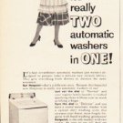 1953 Hotpoint Ad "two automatic washers in one"