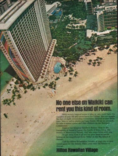 1976 Hilton Ad "No one else on Waikiki"