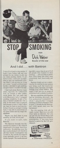 1967 Bantron Ad featuring Pro Bowler Dick Weber