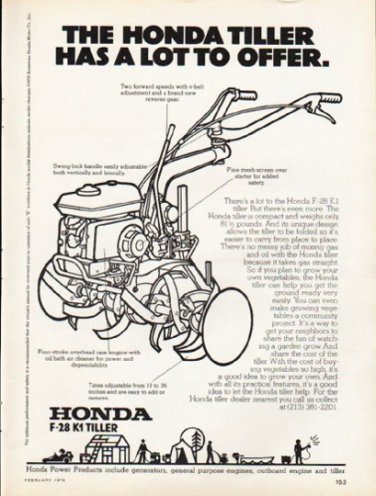 1976 Honda Ad "The Honda Tiller"