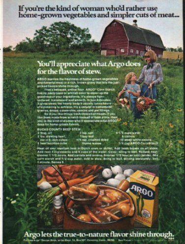 1976 Argo Corn Starch Ad "the kind of woman"