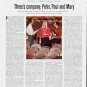 1964 Peter, Paul and Mary Article "Three's company"
