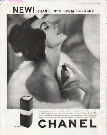 1958 Chanel Cologne Ad "For the first time"