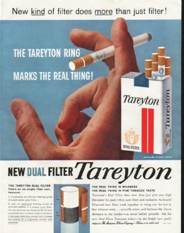 1958 Tareyton Cigarettes Ad "The Tareyton Ring"
