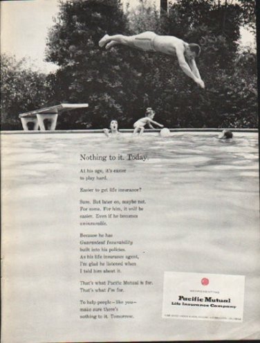 1962 Pacific Mutual Ad "Nothing to it"