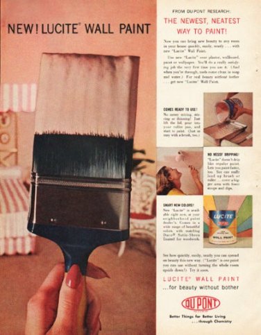1961 Du Pont Ad "Lucite Wall Paint"