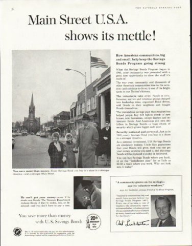 1961 U.S. Savings Bonds Ad "Main Street"