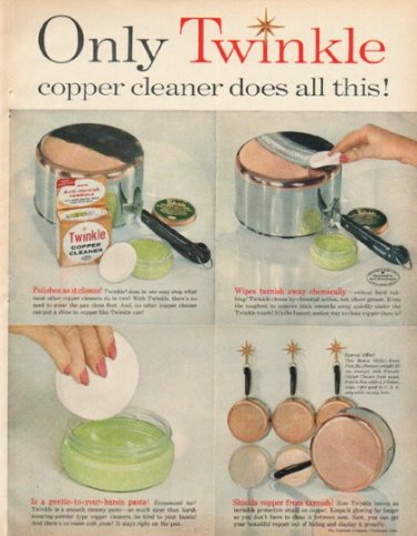 1961 Twinkle Copper Cleaner Ad "Only Twinkle"