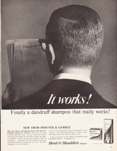 1964 Head & Shoulders Shampoo Ad "It works!"
