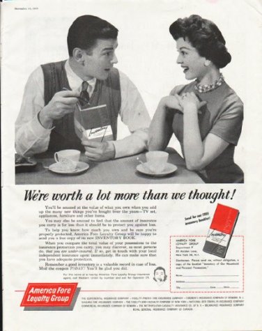 1958 American Fore Loyalty Group Ad "worth a lot more"