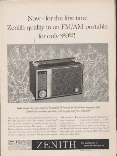1962 Zenith Radio Ad "for the first time"