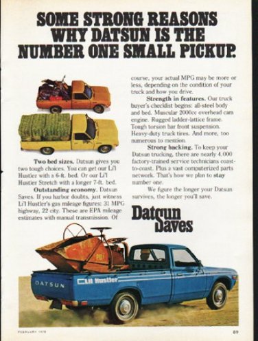 1976 Datsun Ad "Some Strong Reasons" ~ (model year 1976)