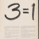 1962 Bell Telephone System Ad "3 equals 1"