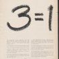 1962 Bell Telephone System Ad "3 equals 1"