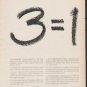1962 Bell Telephone System Ad "3 equals 1"