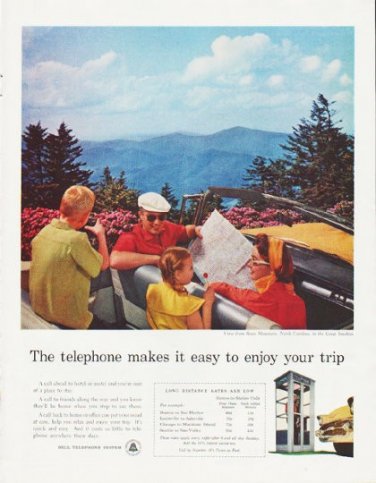 1957 Bell Telephone System Ad "enjoy your trip"