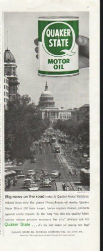 1958 Quaker State Ad "Big news"