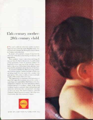 1964 Shell Oil Ad "15th century mother"