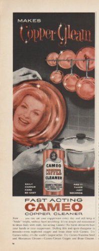 1961 Cameo Copper Cleaner Ad "Makes Copper Gleam"