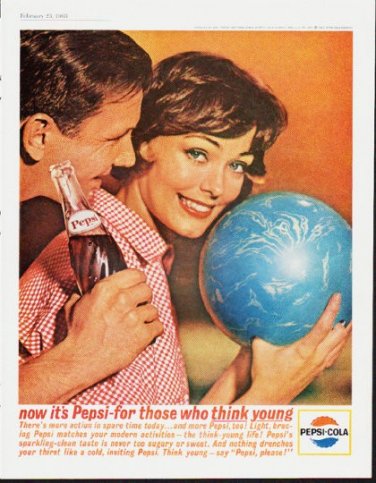 1963 Pepsi-Cola Ad "think young"