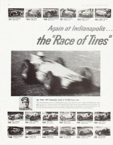 1957 Firestone Tires Ad "Race of Tires"