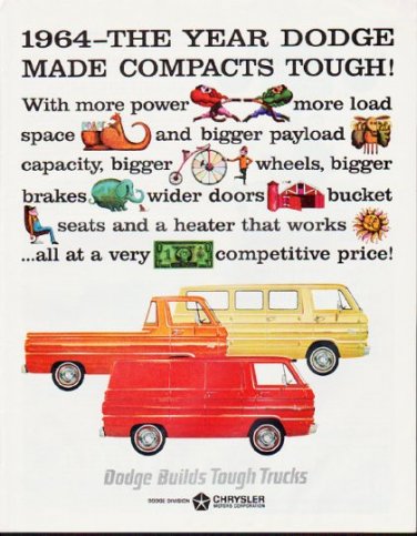 1964 Dodge Trucks Ad "1964 -- The Year Dodge Made Compacts Tough!"