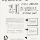 1957 Lincoln National Life Insurance Ad "4-Dimensional"