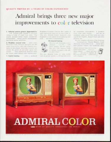 1964 Admiral TV Ad "three new major improvements"