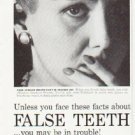 1957 Polident Ad "False Teeth"