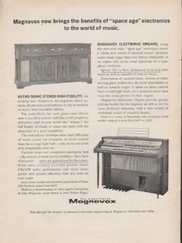 1962 Magnavox Ad "space age electronics"