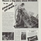 1942 Hewitt Rubber Ad "There's a big story about Rubber in an Engine of War"
