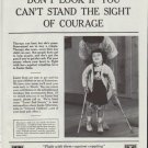 1961 Easter Seal Fund Ad "if you can't stand the sight of courage"