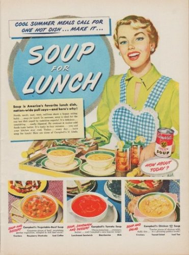 1950 Campbell's Soup Ad "Cool Summer Meals"