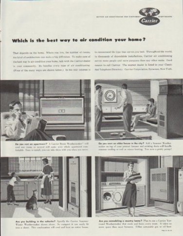 1957 Carrier Air Conditioner Ad "Which is the best way"