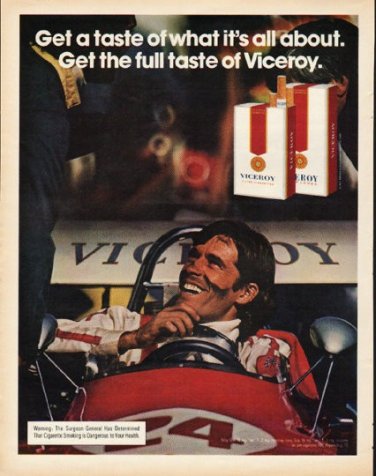 1972 Viceroy Cigarettes Ad "Get a taste"