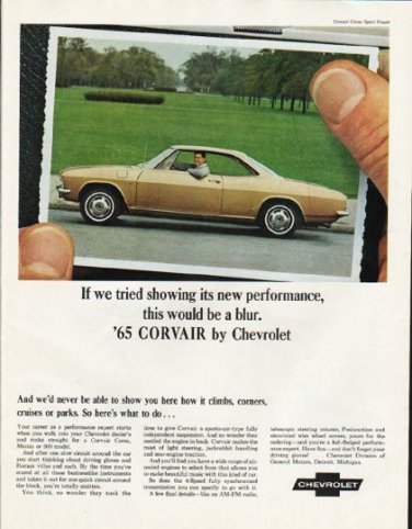 1965 Chevrolet Corvair Ad "new performance" ~ (model year 1965)