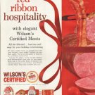 1961 Wilson's Certified Meats Ad "red ribbon hospitality"