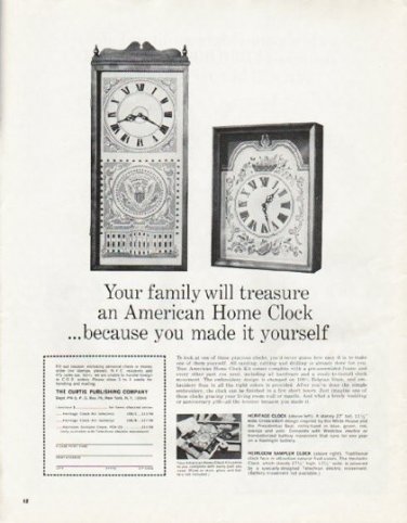 1965 American Home Clock Ad "Your family"
