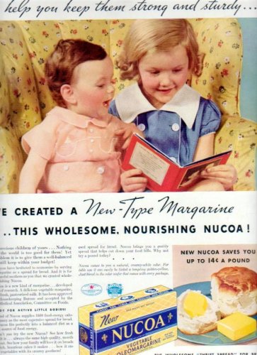1937 Nucoa Margarine Ad "Keep Them Strong"