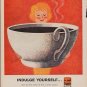 1960 Sanka Coffee Ad "Indulge Yourself"