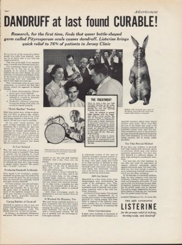 1937 Listerine Ad "Dandruff Found Curable!"
