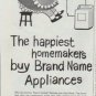 1961 Brand Name Appliances Ad "happiest homemakers"