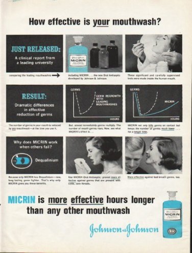1961 Johnson & Johnson Ad "How effective"