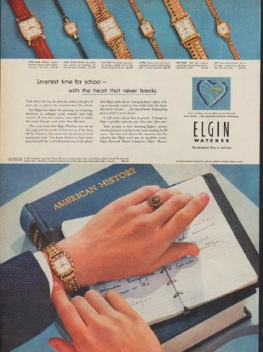 1952 Elgin Watch Ad "Smartest time for school"