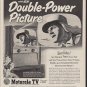 1953 Motorola Television Ad "Double-Power Picture"